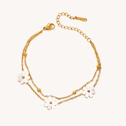 White Flower Anklet